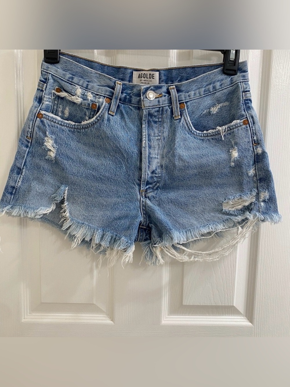 Agolde Parker Vintage Cut Off Shorts Swapmeet Wash Size 27 High Rise Distressed